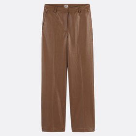 Wide Leg Trousers in Faux Leather