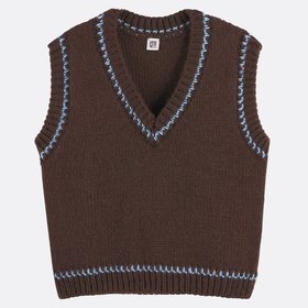 Sleeveless Chunky Knit V-Neck Jumper
