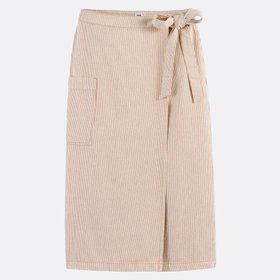 Striped Midi Wrap Skirt