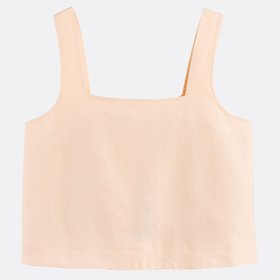 Linen Buttoned Strappy Top