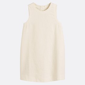 Mini Flared Sleeveless Dress in Linen