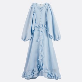 Puff Sleeve Ruffled Maxi Dress