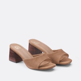 Suede Block Heel Mules