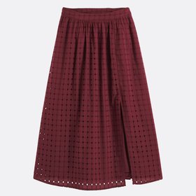Broderie Anglaise Full Midi Skirt