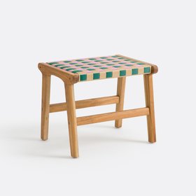Bianca Solid Teak/Woven Resin Stool