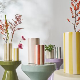 Jaoma Striped Ceramic Vase, H25cm