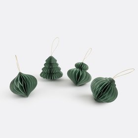 Caspar Set of 4 Paper Christmas Ornaments