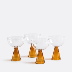 Set of 4 Tolla Borosilicate Glass Stemmed Goblets
