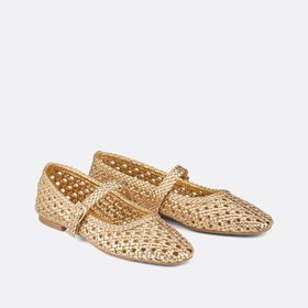 Metallic Woven Ballet Pumps