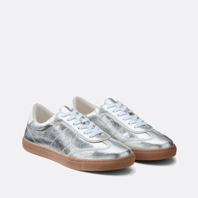 Retro Trainers in Metallic Leather
