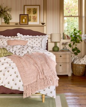 Pink Beauchamp Floral 100% Cotton Duvet Cover and Pillowcase Set