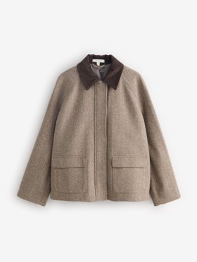 Brown Heritage Zip through Jacket