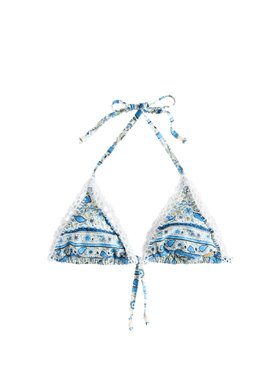 Blue Ramona Triangle Bikini Top