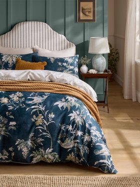 Navy Blue Attleton 220 Thread Count Duvet Cover and Pillowcase Set