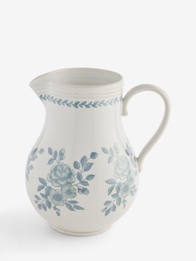 Cream/Blue Floral Jug Vase