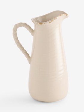 Cream Twisted Handle Jug Vase