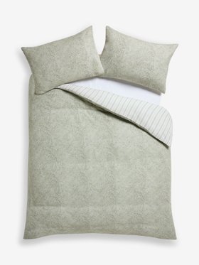 Sage Green Elmdon Cotton Gauze Duvet Cover and Pillowcase Set