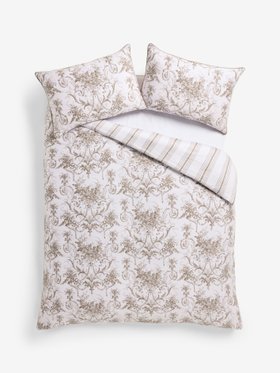 Chocolate Truffle Tuileries 200 Thread Count Cotton Sateen Duvet Cover and Pillowcase Set