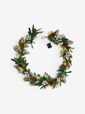 Green Pre Lit Pinecone Christmas Garland