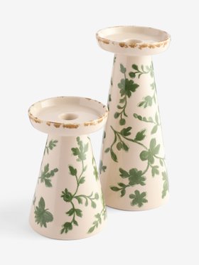 Set of 2 Green Kirkstead Trail Candle Holders
