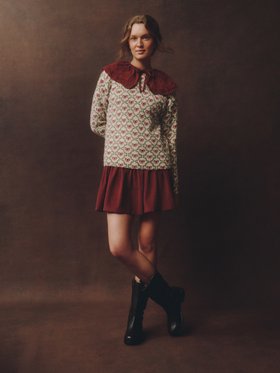 Ecru Bow Knitted Jumper