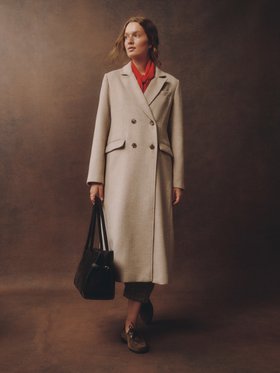Cream Double Breasted Coat