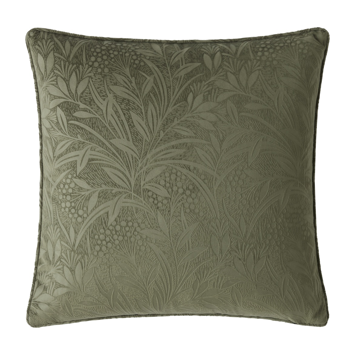 Olive Green Barley Embossed Cushion