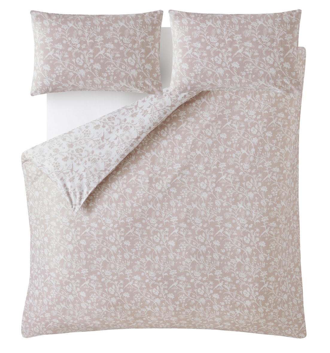 100% Cotton Shepherds Purse Duvet Cover and Pillowcase Set, Blush Pink