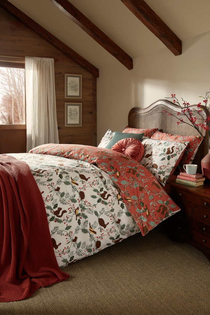 Autumnal Woodland 100% Cotton Duvet Cover and Pillowcase Set