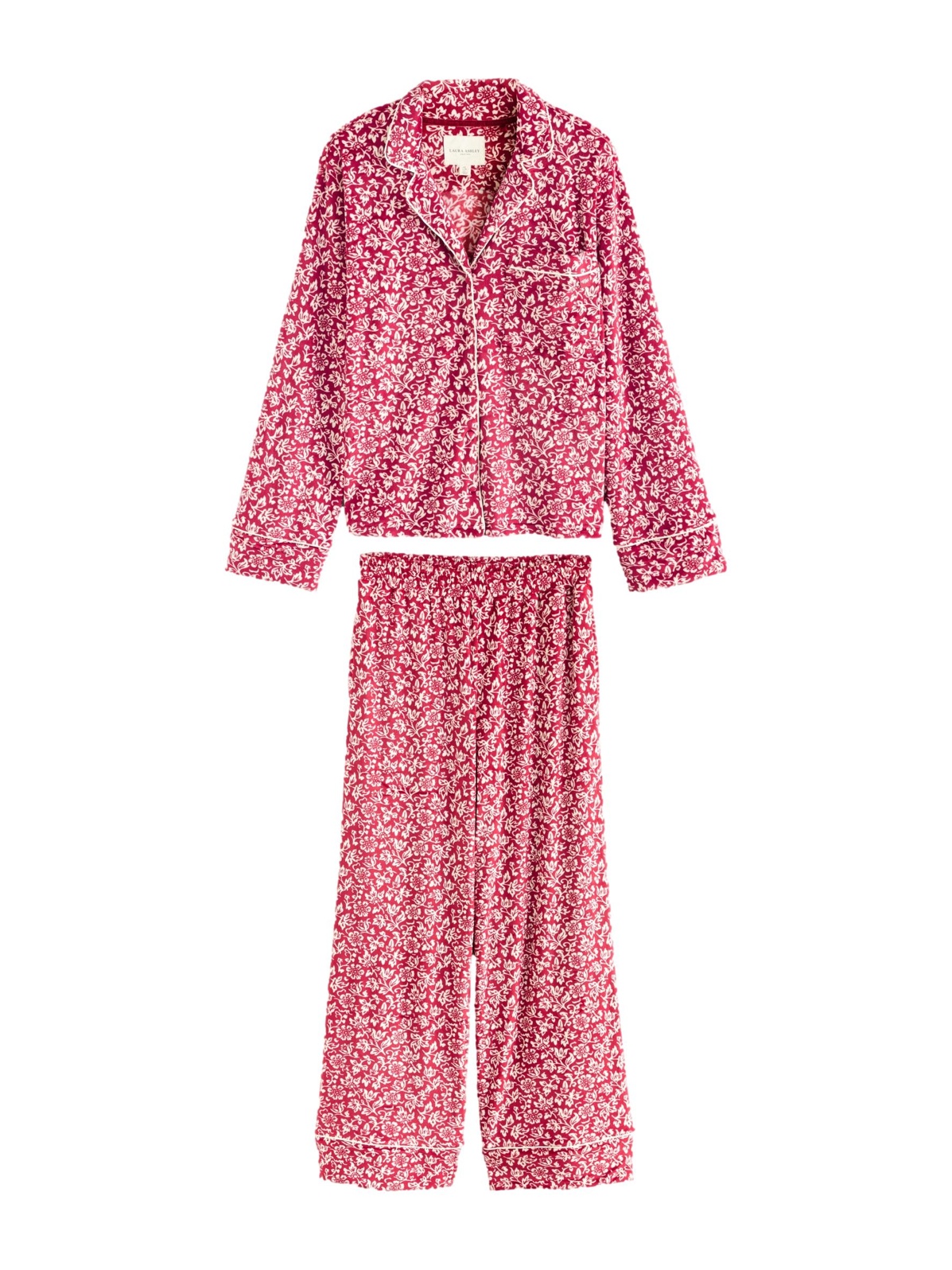 Red Yuletide Cosy Button Through Pyjamas