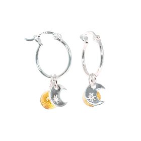 Sun And Moon Hoop Earrings Sterling Silver