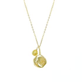Molten Crescent Moon Necklace Gold Vermeil