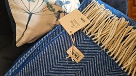 Tielle Blue Herringbone Blanket
