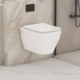 Evora Short Projection Wall Hung Rimless Toilet Pan