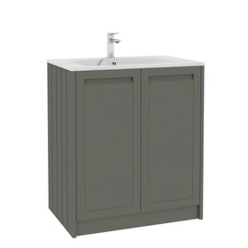 Elmore Matt Green Vanity Unit with Carrara White Basin