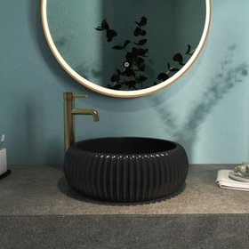Milan Round Counter Top Basin - Black