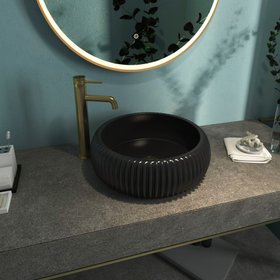 Milan Round Counter Top Basin - Black