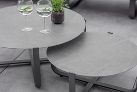 Bramblecrest Montpellier L-Shape Modular Sofa with Duo Round Coffee Tables & Sofa Chair