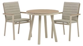 Bramblecrest Zurich 80cm Round Tree Free Table With 2 Chairs   Mocha