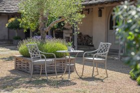 RHS By Bramblecrest Bridgewater 70cm Round Table With 2 Armchairs - Stone