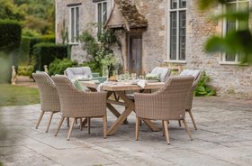Bramblecrest Fairford 180 x 100cm Ceramic Top Rectangle Table with 6 Fairford Vogue Armchairs