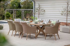 Fairford 240 x 100cm Ceramic Top Rectangle Table with 8 Fairford Vogue Armchairs