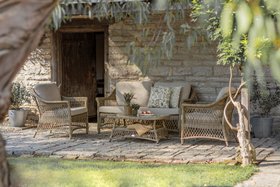 RHS By Bramblecrest RHS Rosemoor 2 Seat Sofa with 2 Sofa Chairs & Rectangle Coffee Table