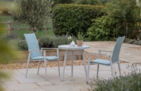 Bramblecrest Sofia 80cm Round Bistro Table with 2 Armchairs - Blue