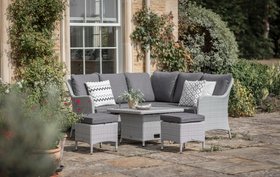 Bramblecrest Tetbury Mini Sofa with Adjustable Tree-Free Table & 2 Stools - Graphite