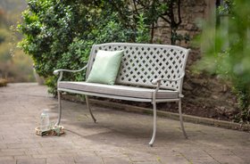 Bramblecrest Bridgewater 155cm Bench Inc Cushion - Stone