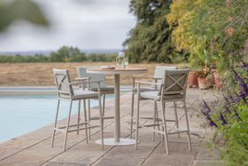 Bramblecrest Wisley 90cm Round Bar Table with 4 Bar Stools - Mocha