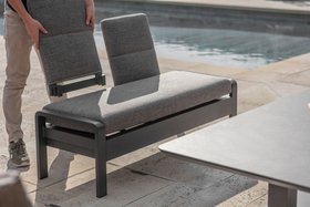 Bramblecrest Prague 3 Seat Sofa With Rectangle Piston Adjustable Table, 2 Sofa Chairs & Bench - Anthracite