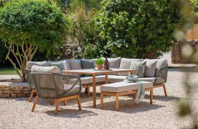 Bramblecrest Helsinki LShape Sofa With Rectangle Casual Dining Table, Bench & Chair