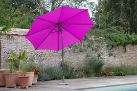 Santorini Magenta 3m Aluminium 8 Rib Crank Handle Tilt Parasol